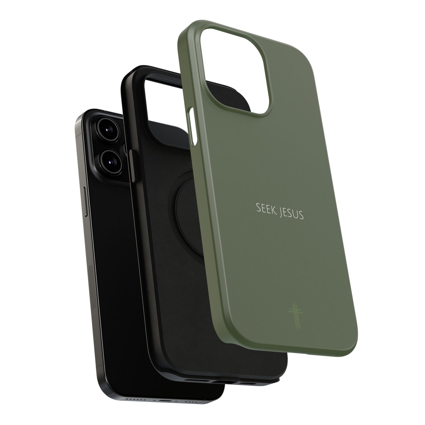 Seek Jesus Green iPhone Case | Minimal Christian Faith Phone Case