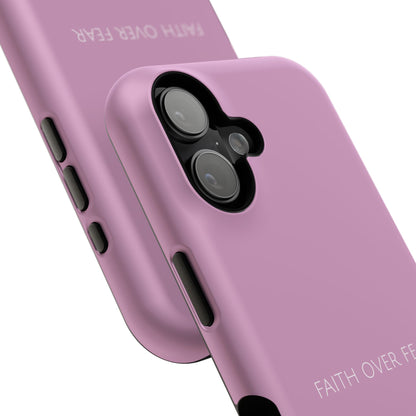 Faith Over Fear Pink iPhone Case | Minimal Christian Faith Phone Case