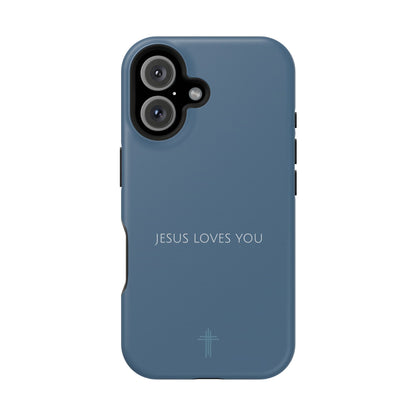 Jesus Loves You Blue iPhone Case | Minimal Christian Faith Phone Case