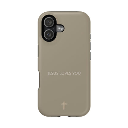 Jesus Loves You Tan iPhone Case | Minimal Christian Faith Phone Case