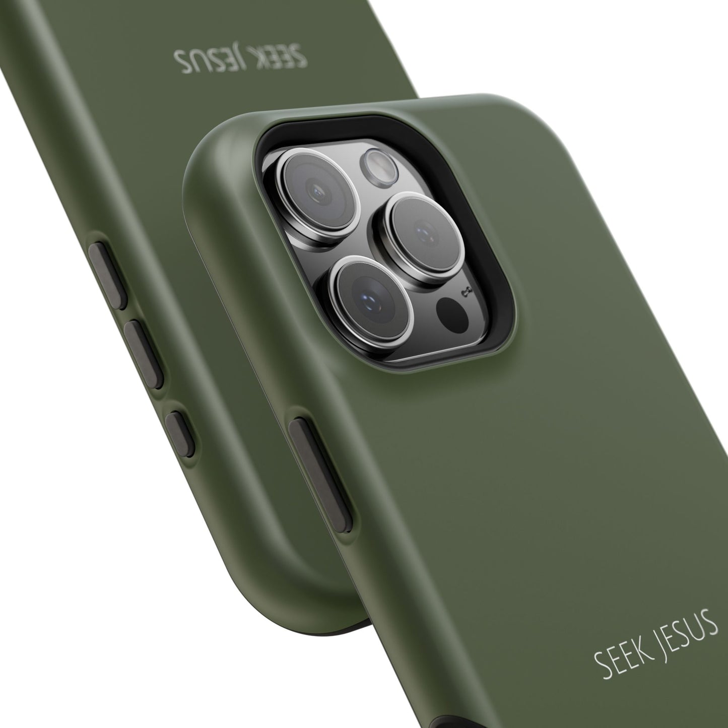 Seek Jesus Green iPhone Case | Minimal Christian Faith Phone Case