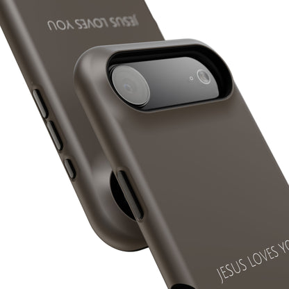 Jesus Loves You Brown iPhone Case | Minimal Christian Faith Phone Case