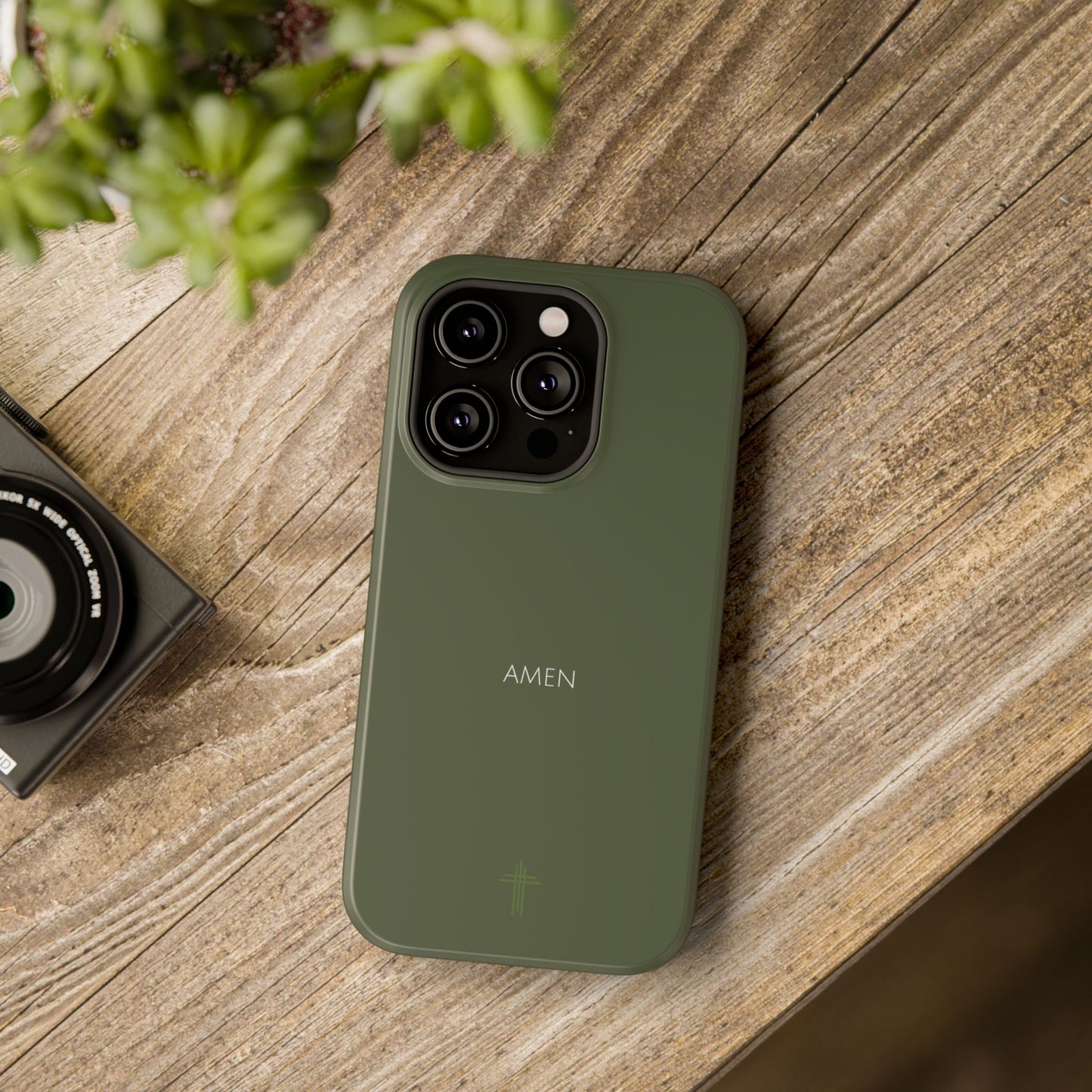 Amen Green iPhone Case | Minimal Christian Faith Phone Case