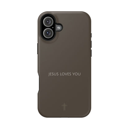 Jesus Loves You Brown iPhone Case | Minimal Christian Faith Phone Case