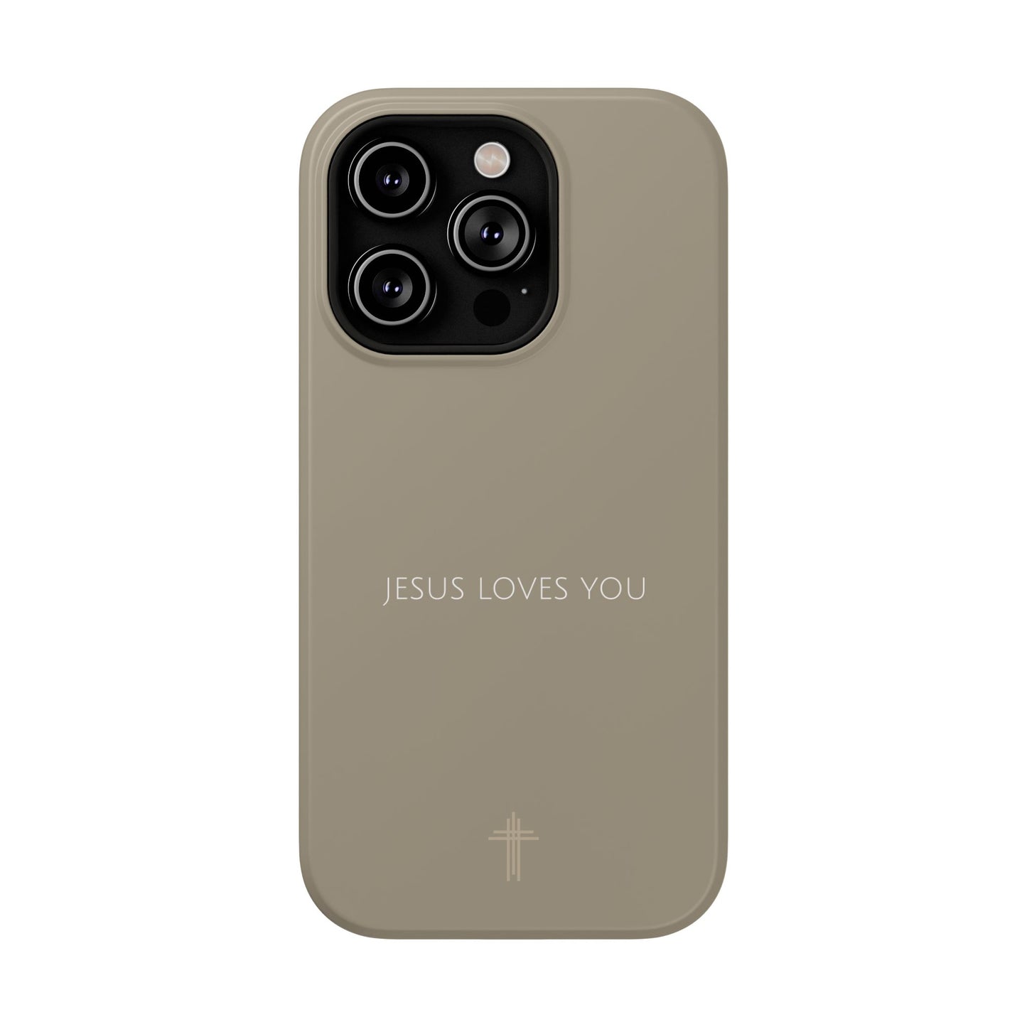 Jesus Loves You Tan iPhone Case | Minimal Christian Faith Phone Case