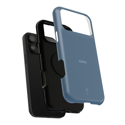 Amen Blue iPhone Case | Minimal Christian Faith Phone Case