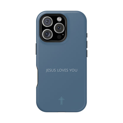 Jesus Loves You Blue iPhone Case | Minimal Christian Faith Phone Case