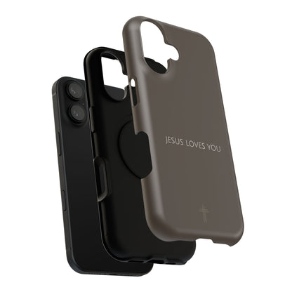 Jesus Loves You Brown iPhone Case | Minimal Christian Faith Phone Case