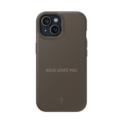 Jesus Loves You Brown iPhone Case | Minimal Christian Faith Phone Case