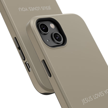 Jesus Loves You Tan iPhone Case | Minimal Christian Faith Phone Case
