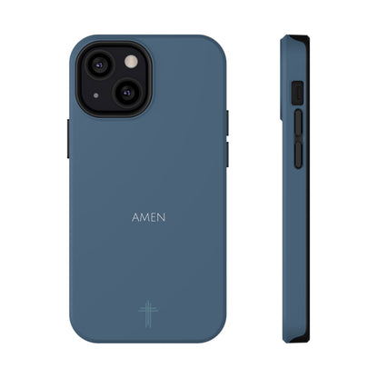 Amen Blue iPhone Case | Minimal Christian Faith Phone Case