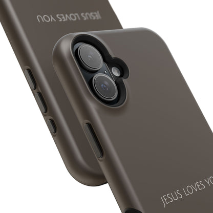 Jesus Loves You Brown iPhone Case | Minimal Christian Faith Phone Case