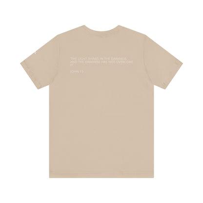 John 1:5 (Rising Above Darkness) Bible Verse | Christian Shirt