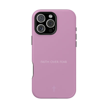 Faith Over Fear Pink iPhone Case | Minimal Christian Faith Phone Case