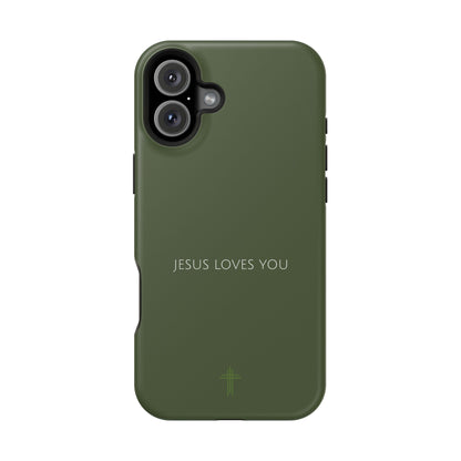 Jesus Loves You Green iPhone Case | Minimal Christian Faith Phone Case