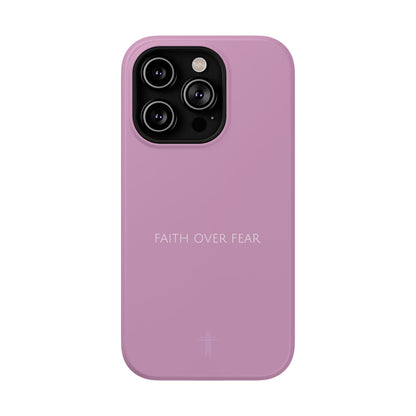 Faith Over Fear Pink iPhone Case | Minimal Christian Faith Phone Case