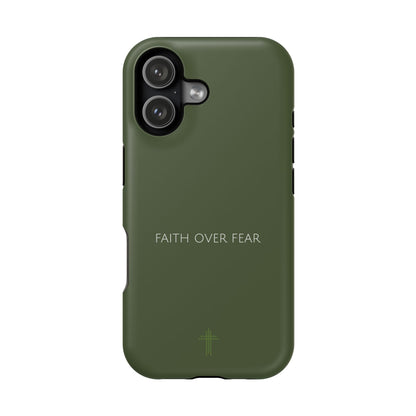 Faith Over Fear Green iPhone Case | Minimal Christian Faith Phone Case