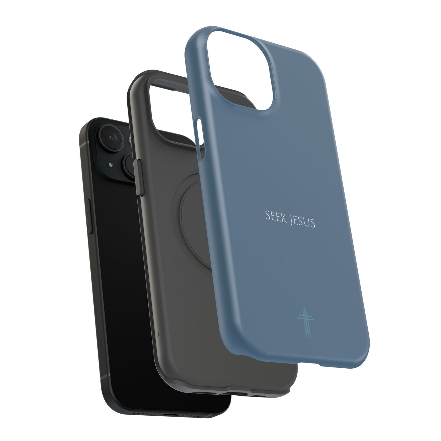 Seek Jesus Blue iPhone Case | Minimal Christian Faith Phone Case