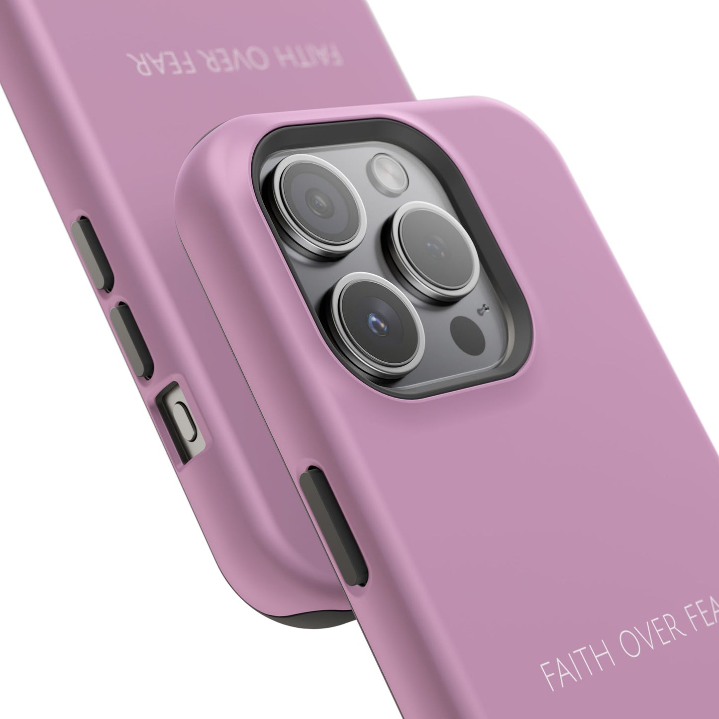 Faith Over Fear Pink iPhone Case | Minimal Christian Faith Phone Case