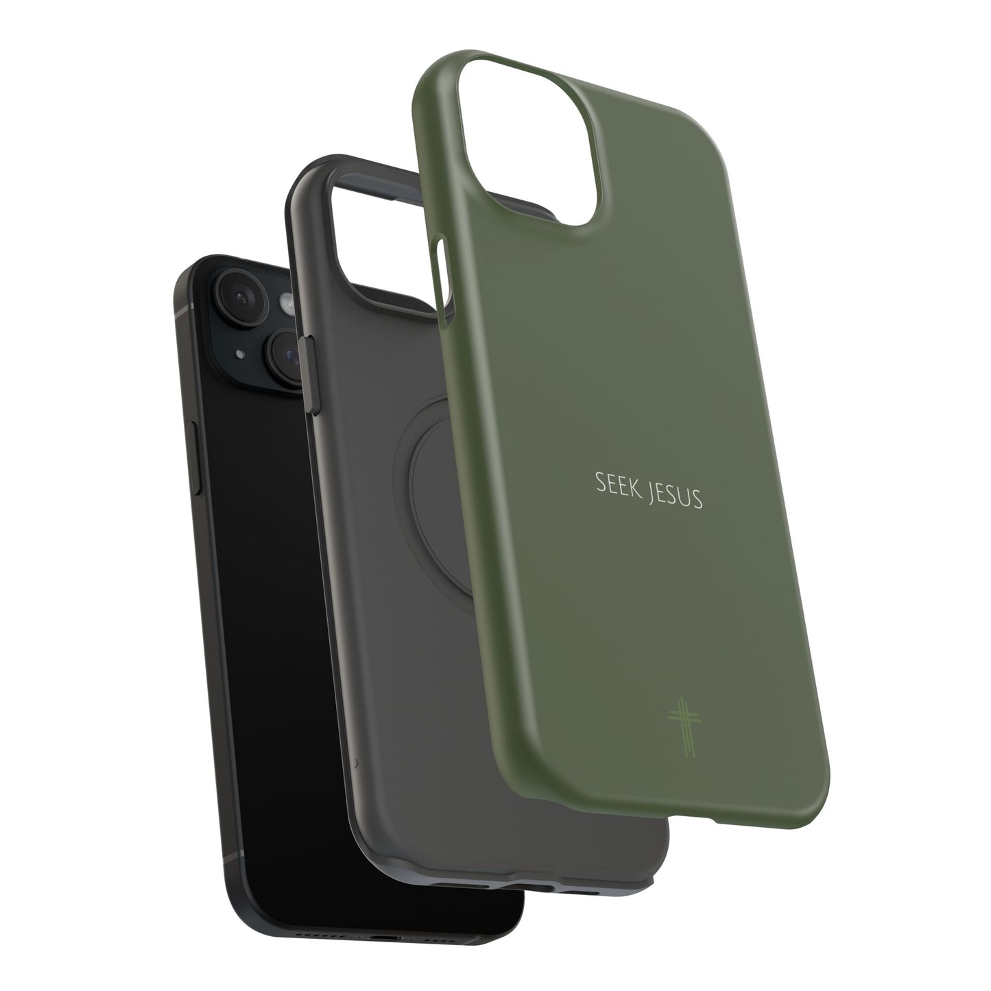 Seek Jesus Green iPhone Case | Minimal Christian Faith Phone Case