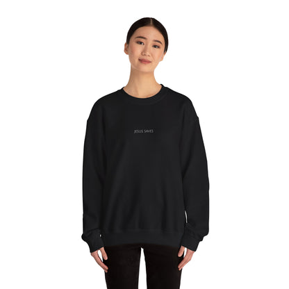 Jesus Saves Christian Crewneck Sweatshirt | Minimal Faith Apparel