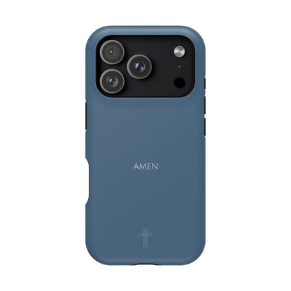 Amen Blue iPhone Case | Minimal Christian Faith Phone Case