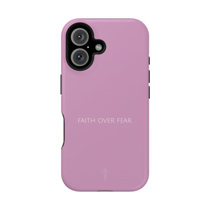 Faith Over Fear Pink iPhone Case | Minimal Christian Faith Phone Case