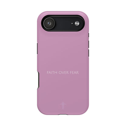 Faith Over Fear Pink iPhone Case | Minimal Christian Faith Phone Case