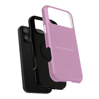 Faith Over Fear Pink iPhone Case | Minimal Christian Faith Phone Case