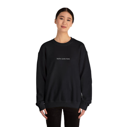 Faith Over Fear Embroidered Crewneck | Minimal Christian Sweatshirt