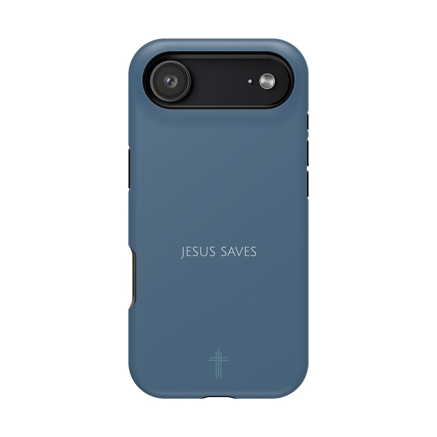 Jesus Saves Blue iPhone Case | Minimal Christian Faith Phone Case