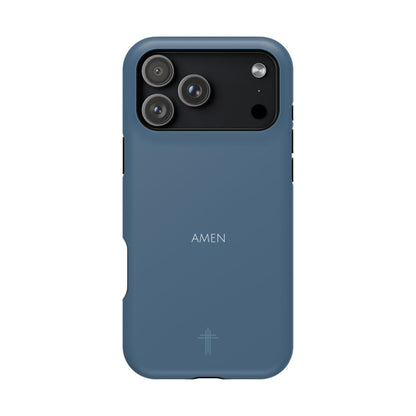 Amen Blue iPhone Case | Minimal Christian Faith Phone Case