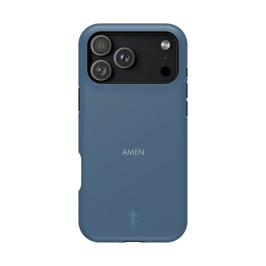 Amen Blue iPhone Case | Minimal Christian Faith Phone Case