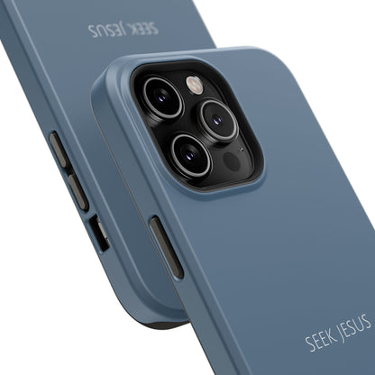 Seek Jesus Blue iPhone Case | Minimal Christian Faith Phone Case