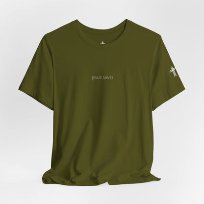 Jesus Saves Christian T Shirt | Minimal Faith Tee