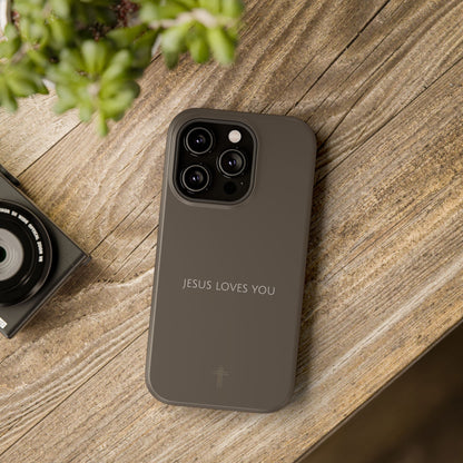 Jesus Loves You Brown iPhone Case | Minimal Christian Faith Phone Case