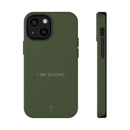 I Am Second Green iPhone Case | Minimal Christian Faith Phone Case
