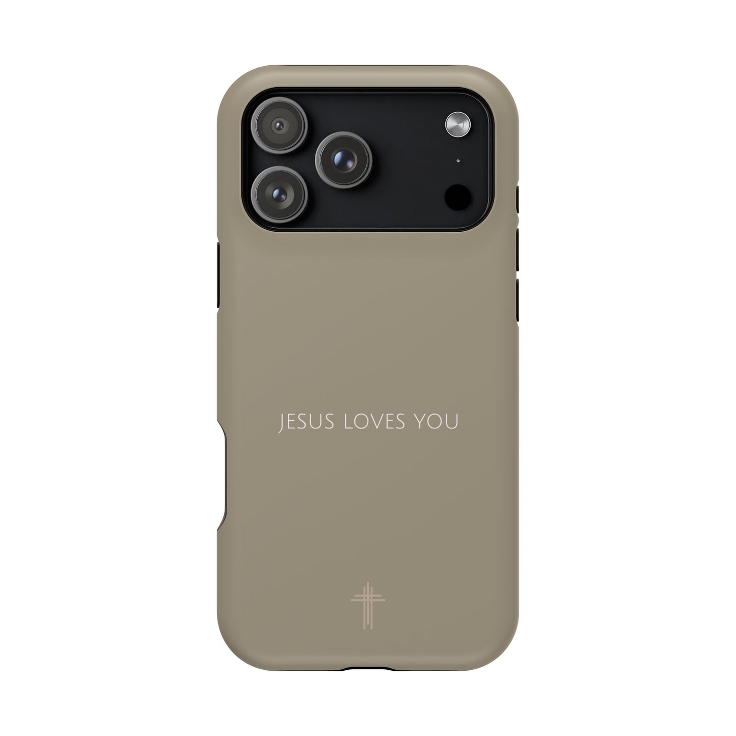 Jesus Loves You Tan iPhone Case | Minimal Christian Faith Phone Case