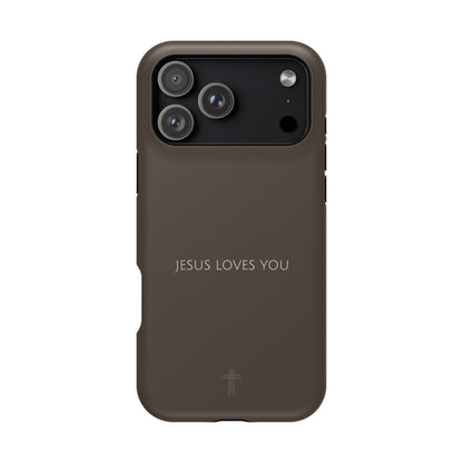 Jesus Loves You Brown iPhone Case | Minimal Christian Faith Phone Case