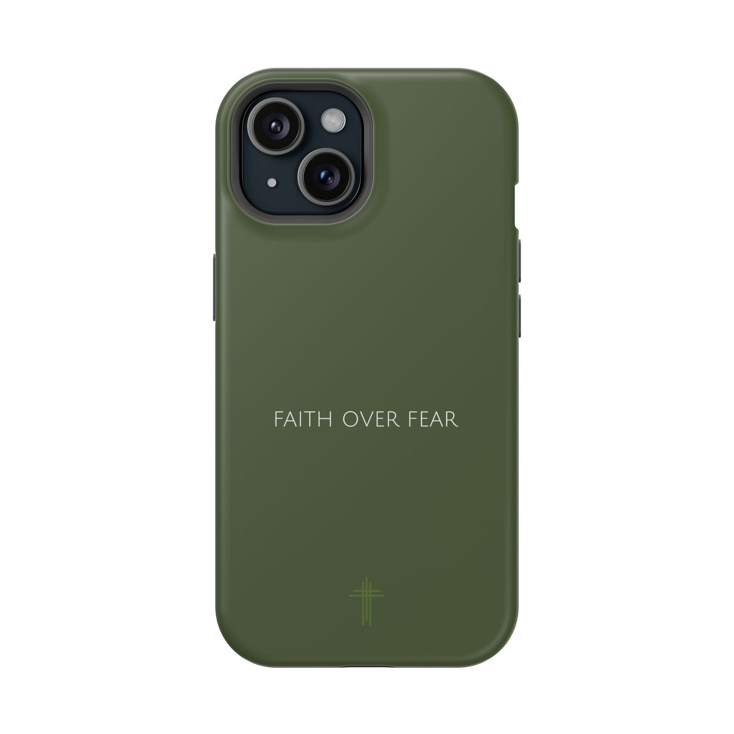 Faith Over Fear Green iPhone Case | Minimal Christian Faith Phone Case
