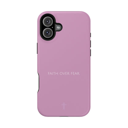 Faith Over Fear Pink iPhone Case | Minimal Christian Faith Phone Case