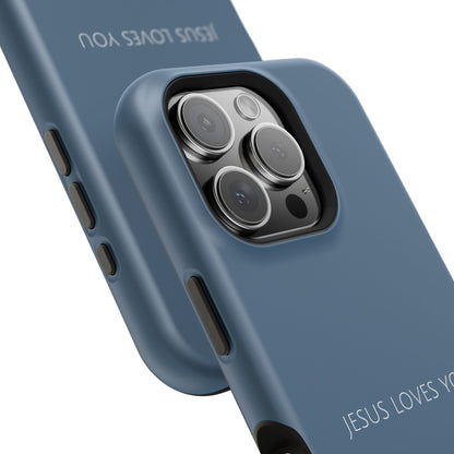 Jesus Loves You Blue iPhone Case | Minimal Christian Faith Phone Case