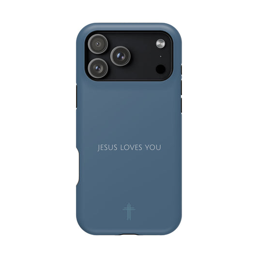Jesus Loves You Blue iPhone Case | Minimal Christian Faith Phone Case