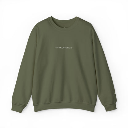 Faith Over Fear Embroidered Crewneck | Minimal Christian Sweatshirt