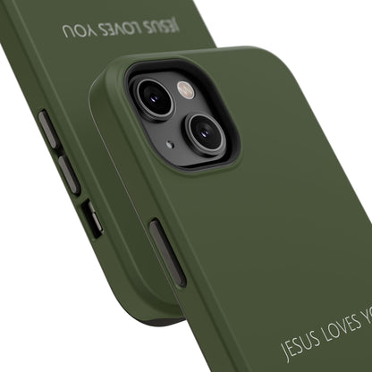 Jesus Loves You Green iPhone Case | Minimal Christian Faith Phone Case