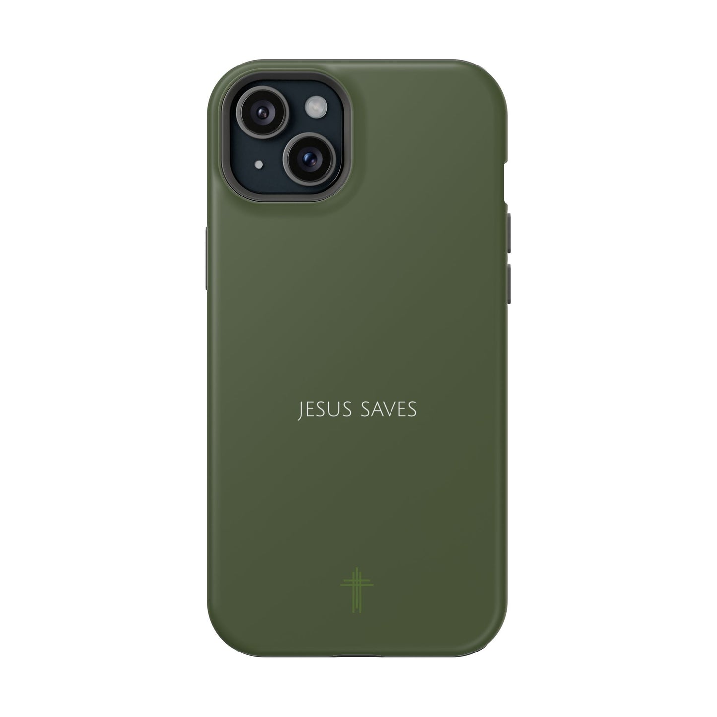 Jesus Saves Green iPhone Case | Minimal Christian Faith Phone Case