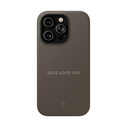 Jesus Loves You Brown iPhone Case | Minimal Christian Faith Phone Case