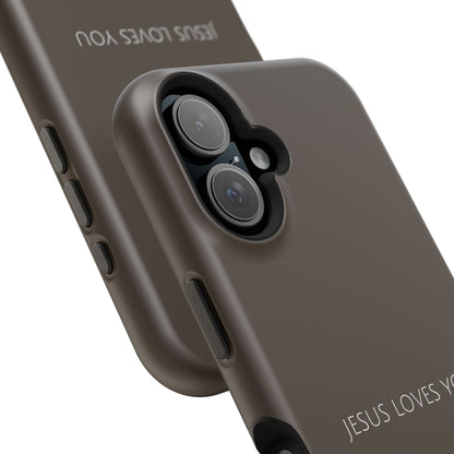 Jesus Loves You Brown iPhone Case | Minimal Christian Faith Phone Case