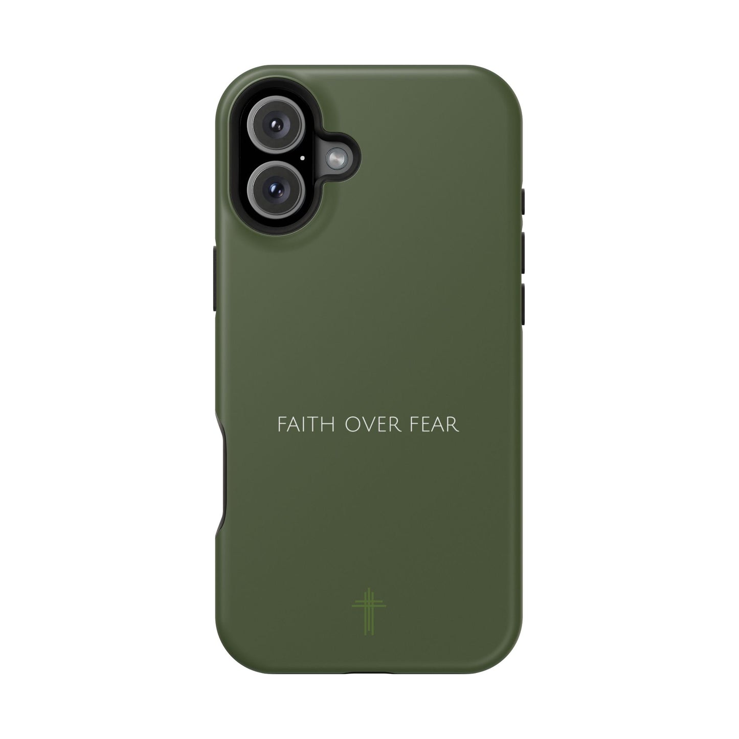 Faith Over Fear Green iPhone Case | Minimal Christian Faith Phone Case