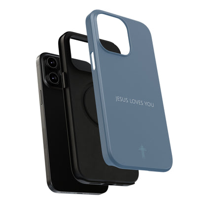 Jesus Loves You Blue iPhone Case | Minimal Christian Faith Phone Case